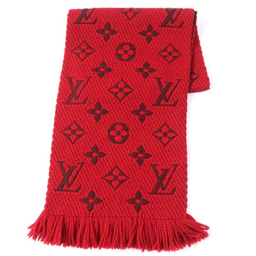 LOUIS VUITTON Scarf M72732 Main: 94% wool, Main: 6% silk Ruby Escalp Logo Mania Women Used
