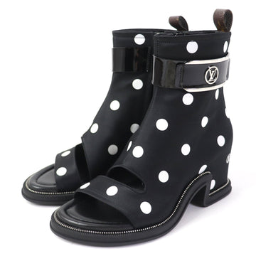 LOUIS VUITTON short boots 1AA0KD Silk leather black Moolite Line 36