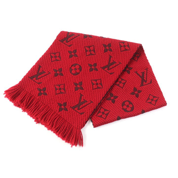 LOUIS VUITTON Scarf M72432 Main: 94% wool, Main: 6% silk Ruby Logo mania Women Used