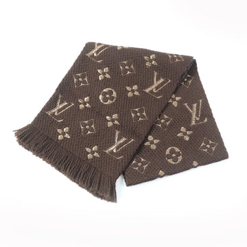 LOUIS VUITTON Scarf M71383 Main: 95% wool, Main: 3% silk, Main: 2% polyester Marron Logo mania Women Used