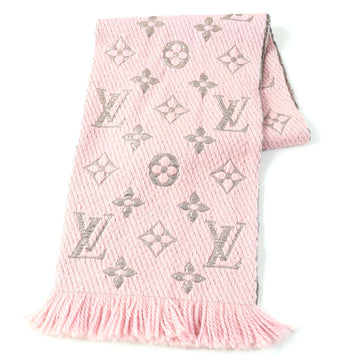 LOUIS VUITTON Scarf M70466 Main: 95% wool, Main: 3% silk, 2% polyester Rose valerine Escalp Logo Mania Shine Women Used
