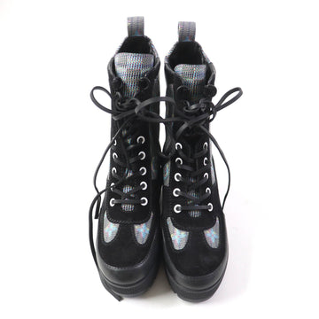 LOUIS VUITTON Ankle boots Main: Leather, Part: Suede Black multicolor Laurier Line Women 34.5 Used