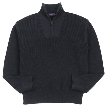 LOUIS VUITTON sweater wool Charcoal gray Signature wool half-zip sweater S