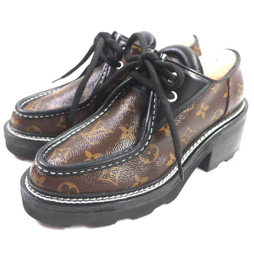 LOUIS VUITTON Leather shoes leather Brown black Bobble Line Derby 38