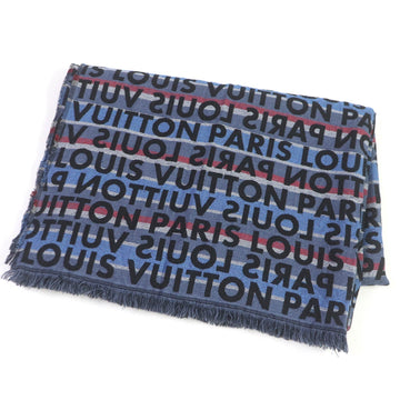 LOUIS VUITTON Scarf M70524 Main: 72% wool, Main: 28% silk Blue type mens Used