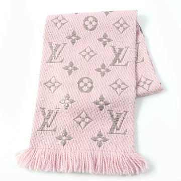 LOUIS VUITTON Scarf M70466 Main: 95% wool, Main: 3% silk, 2% polyester Rose valerine Escalp Logomania Shine Women Used