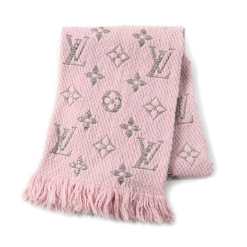 LOUIS VUITTON Scarf M70466 Main: 95% wool, Main: 3% silk, Main: 2% polyester Rose valerine Escalp Logo Mania Shine Women Used