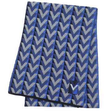LOUIS VUITTON Scarf M70301 Main: 100% wool Gray Blue type Echarpe V Obsession mens Used