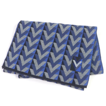 LOUIS VUITTON Scarf M70301 Main: 100% wool Blue gray Echarpe V Obsession mens Used