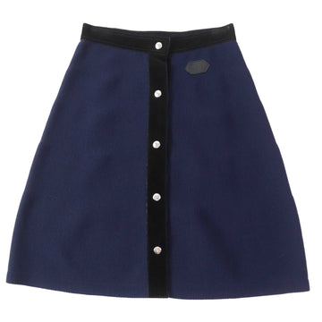 LOUIS VUITTON skirt wool Navy black S