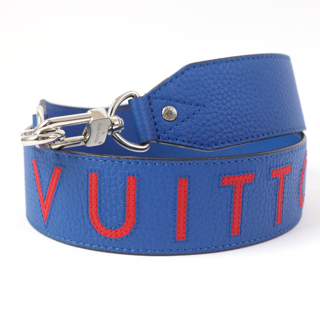 LOUIS VUITTON Shoulder strap J02389 leather Blue red