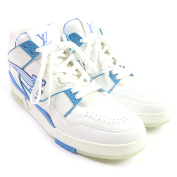 LOUIS VUITTON High cut sneakers Main: Leather White blue LV trainer line mens 9 Used