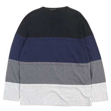 LOUIS VUITTON knit Main: 85% cotton, Main: 15% cashmere Black Navy Dark Gray Gray mens L Used