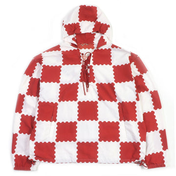 LOUIS VUITTON Hoodie Main: 100% polyamide (nylon) Red NIGO collaboration DAMIER LACES WINDBREAKER mens 56 Used