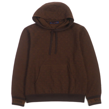 LOUIS VUITTON Hoodie Outer material: 96% wool, Outer material: 4% polyester Brown Monogram mens S Used