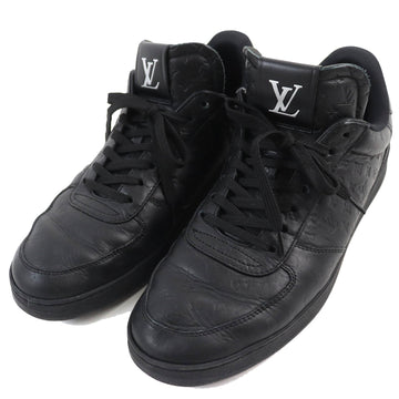 LOUIS VUITTON sneakers Main: Leather black Rivoli line mens 7.5 Used