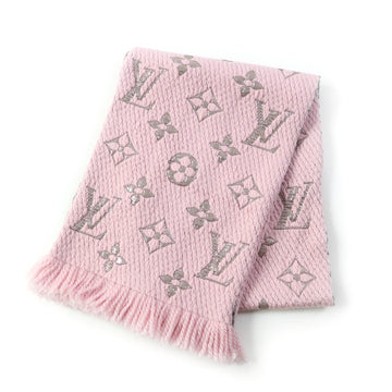LOUIS VUITTON Scarf M70466 Main: 95% wool, Main: 3% silk, Main: 2% polyester Rose valerine Escalp Logo Mania Shine Women Used