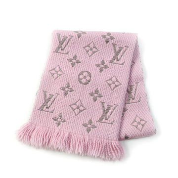 LOUIS VUITTON Scarf M70466 Main: 95% wool, Main: 3% silk, Main: 2% polyester Rose valerine Escalp Logo Mania Shine Women Used