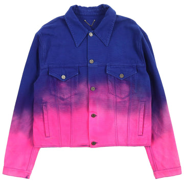 LOUIS VUITTON Denim Jacket HMA83W Outer: 100% cotton, Lining: 100% cotton, Leather part: Cowhide Blue pink Amen Break Cropped Gradient Denim Jacket Amen Break Gradient Denim Cropped Jacket mens 52 Used