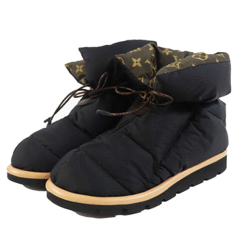 LOUIS VUITTON short boots Nylon black pillow line 38