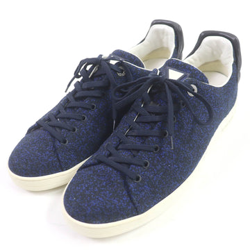 LOUIS VUITTON Low cut sneakers Part: Leather Navy mens 8 Used