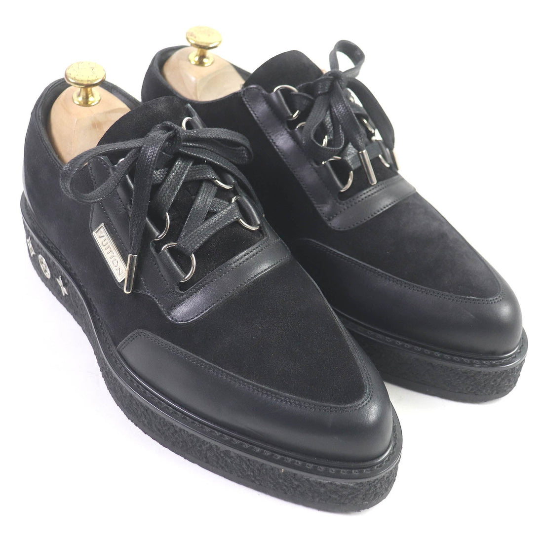LOUIS VUITTON Leather shoes Main: suede leather, Main: leather black LV Creeper Line mens 6 Used