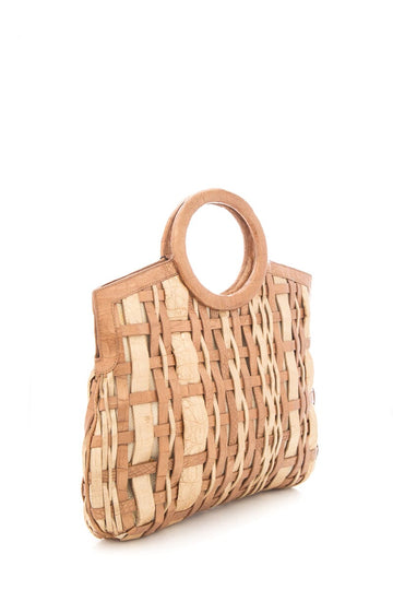 Nancy Gonzalez Brown & Gold Woven Handbag
