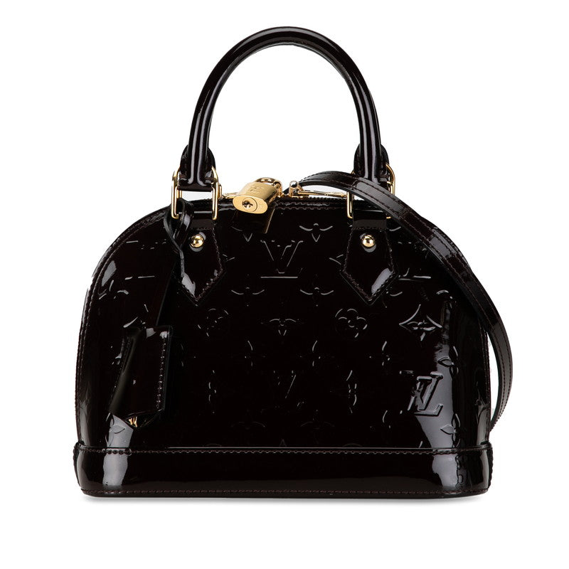 Louis Vuitton Monogram Vernis Alma BB Handbag Shoulder Bag 2WAY M91678 Amarant Pearl Patent Leather  Louis Vuitton