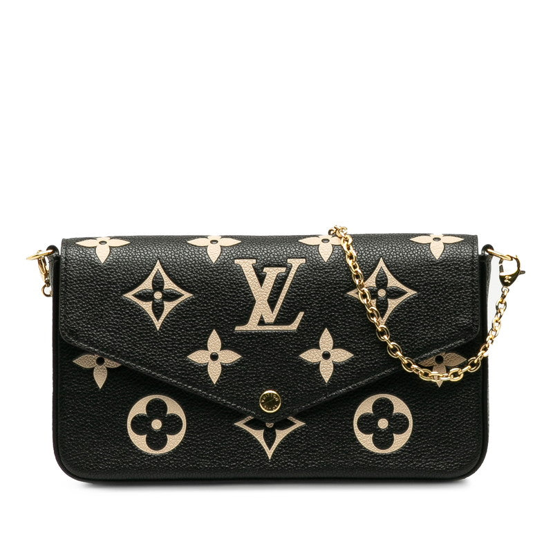 LOUIS VUITTON Louis Vuitton Monogram Amplant M80482 Shoulder Bag Leather Black Beige