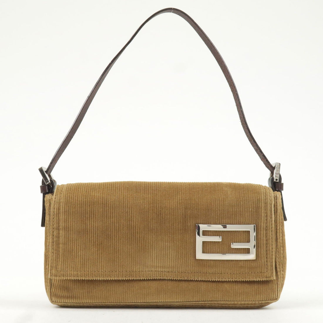 FENDI Corduroy Shoulder Bag Hand Bag Brown 26776 Brown