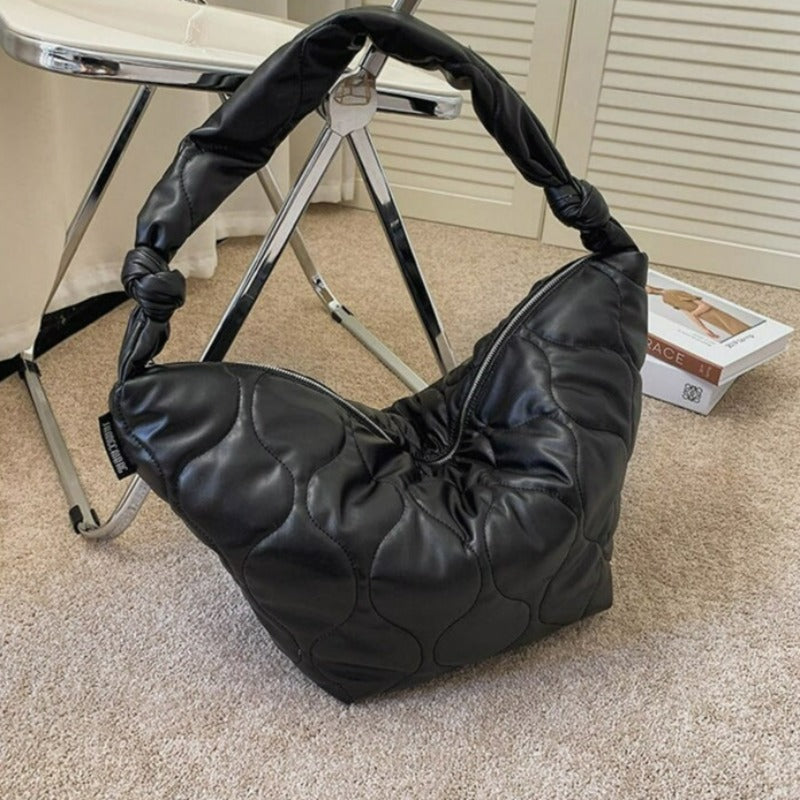 Ladies Solid Color Leather Tote Bag