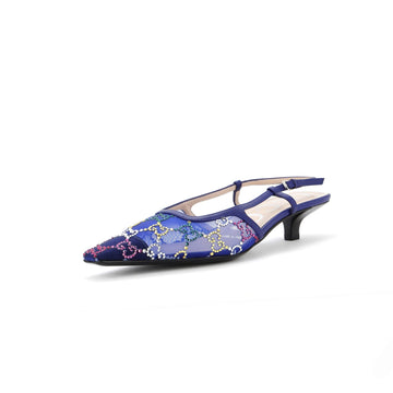 Women's Slingback Pumps Crystal GG Embellished Mesh