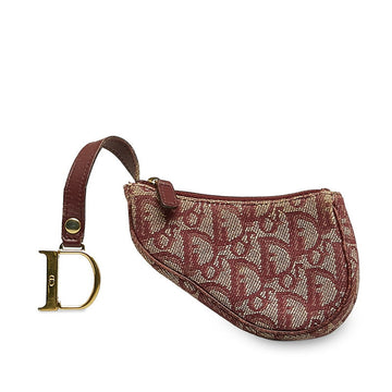 Dior Trotter Saddle Coin Case Red Canvas Lady Dior
