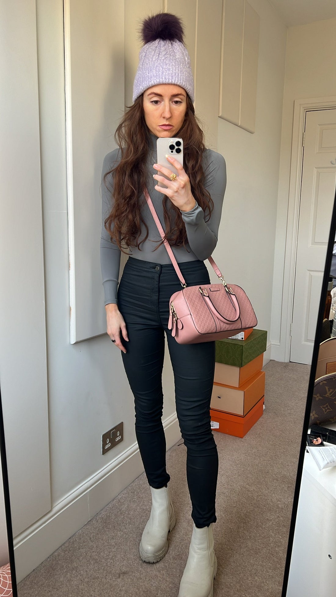 Gucci Pale Pink Small Guccissima Shoulder Bag