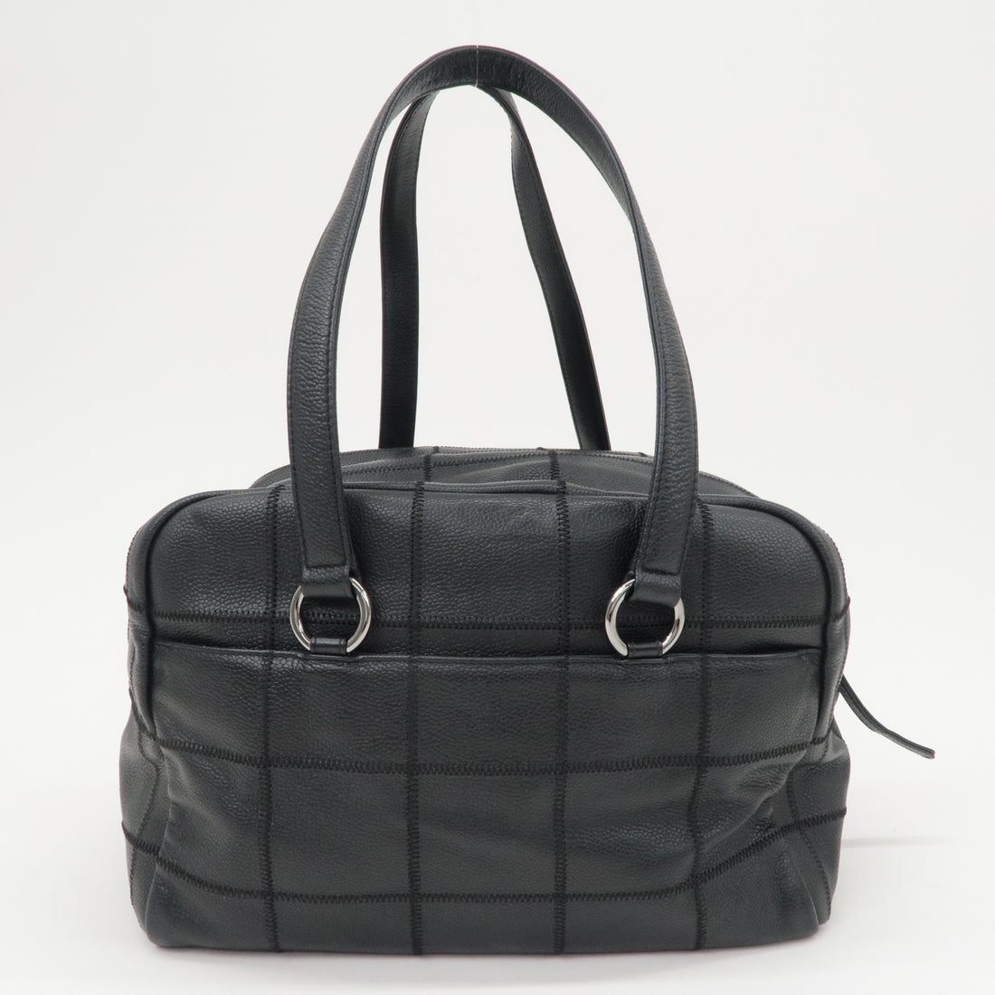CHANEL Chocobar Caviar Skin Boston Bag Shoulder Bag Black