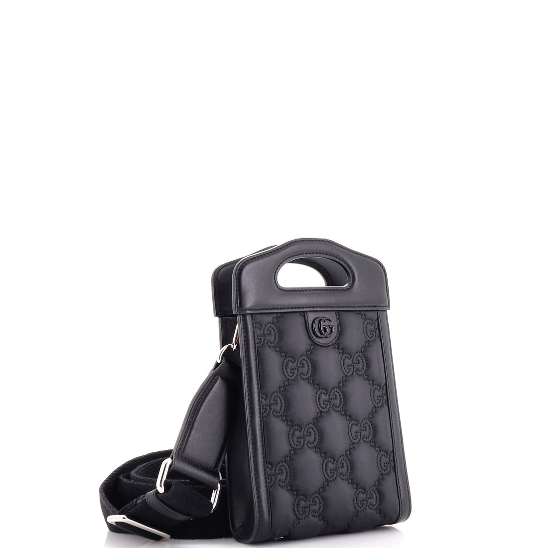 Top Handle Crossbody Bag GG Embossed Matelasse Nylon with Leather Mini