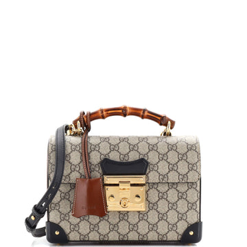 Padlock Bamboo Shoulder Bag GG Coated Canvas Small