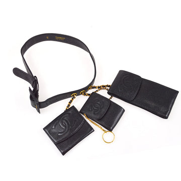 Chanel Black Caviar Multi Pouch