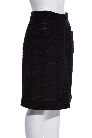 Chanel Black Tweed Skirt SZ 38