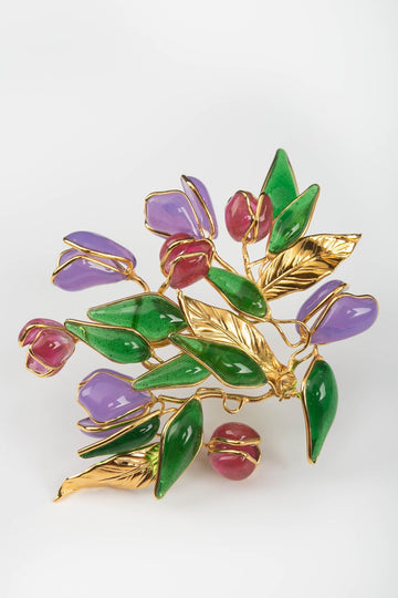 Broche en pâte de verre Augustine