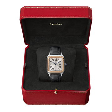 Santos-Dumont Rose Gold & Steel Large Watch W2SA0011