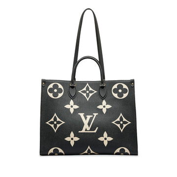Louis Vuitton Monogram Implant Onzagor GM Handbag Shoulder Bag 2WAY M45945 Black Ivory Leather  Louis Vuitton