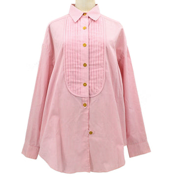 Chanel logo-button bib-collar shirt #38