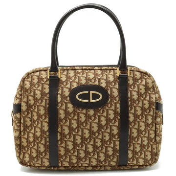 Christian Dior Christian Dior Trotter Mini Boston Trotter Bag Canvas Leather Beige Dark Brown Gold  Black/Blue