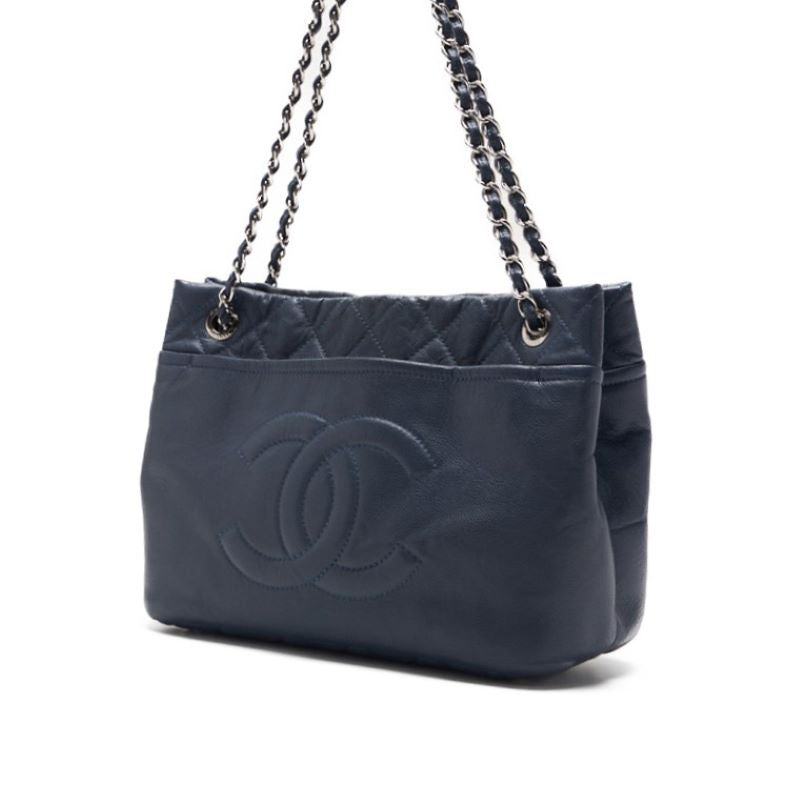 Chanel Matrasse Coco Chain Sder St Caviar S Navy (Silver G ) Tote Bag  Tote Bag Ladies Tooth Bag Hybrid ? Delivery? es s Online
