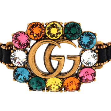GG Marmont Choker Necklace Crystal Embellished Leather
