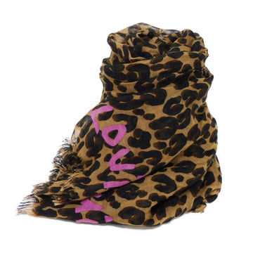 LOUIS VUITTON Stall M72215 Cashmere 70(%) x Silk 30(%) Marron Stephen Sprouse Etoile Leopard Graffiti Women Used