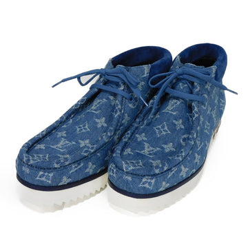 LOUIS VUITTON sneakers Monogram denim canvas x suede x rubber Indigo blue Monogram denim LV Mods Line mens 8.5 Used