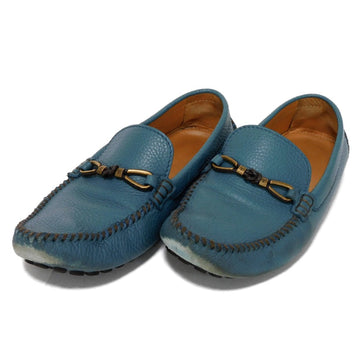 LOUIS VUITTON loafers Trimmed leather (embossed) turquoise blue Taurillon Clemence Raspail Line mens 7 Used