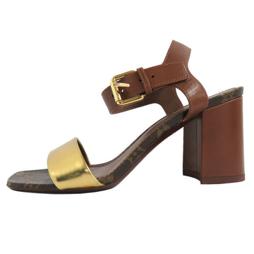 Louis Vuitton Monogramm Anchor Strip Hair Sandals Brown G 36 1/2 23.5cm Shoes Leather  Shoes